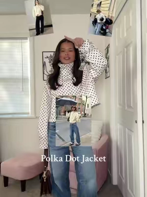 Polka Dot Jacket 🫶 Wearing size small & I’m 5’4” #polkadotjacket #polkadot #jacket 