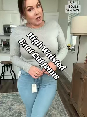 High Waisted Boot Cut Jeans! #thicknstrong #jeans #bootcutjeans #highwaistedjeans #tiktokshopcreatorpicks @Strongnthick 