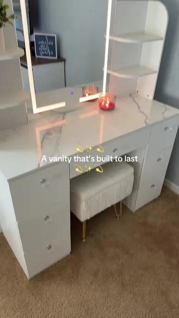 This will become the your favorite thing you ever bought yourself from day one. So beautiful and functional @VOWNER #makeupvanity #vanity #homedecor #furniture 
