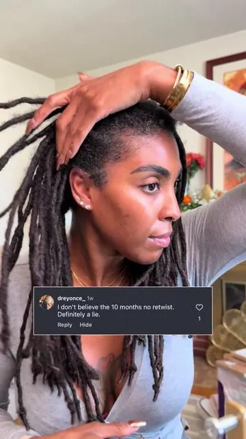 I actually went a whole 12 MONTHS without a retwist so I guess I AM a liar! 🤭  I absolutely love this Hydrating Mist 💦 from @Bask and Lather Co and I just ordered the big body XL bottle last week. So glad they came out with a bigger size 🙌🏾 because I run through this spray so fast.  And, YES! This spray can be used on locs, twists, braids, curls, loose natural hair, all of the above! This isn’t just for locs! ❤️ #baskandlatherco #hairmist #locmaintenance #womenwithlocs #naturalhaircare 