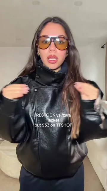 I know u guys will sell this out again🤍 act fast!! #fashiontiktok #affordablefashion #tiktokshop #leatherjacket 