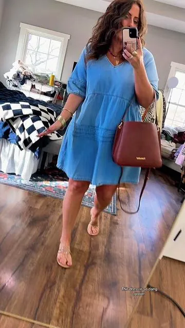 I’m 5’6, 34D, 12/14 in denim. #OOTD #fashion #midsizefashion #affordablefashion #dress 