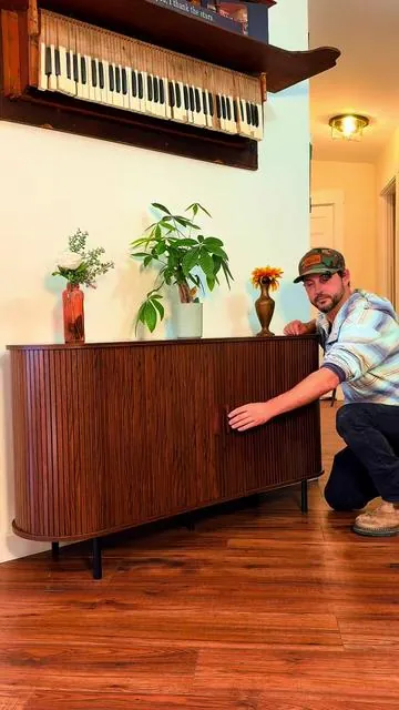 This sliding door cabinet is absolutely gorgeous! And it’s so affordable. Grab yours before they sell out. #homedecor #homeimprovement #furniture #tiktokshopcreatorpicks 