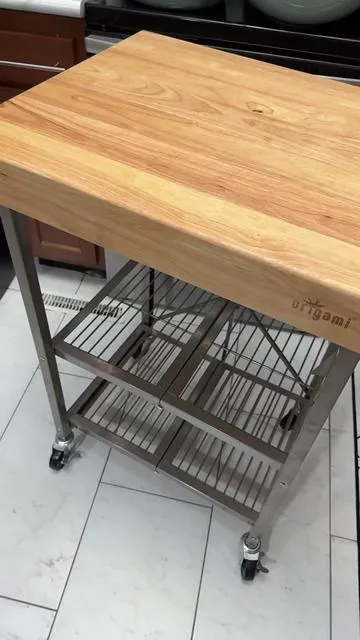 Origami Kitchen Cart from @QVC, Inc on TikTok shop #kitchen #kitchenfinds #organizedhome #tiktokshopcreatorpicks #qvcloyaltyprogram 