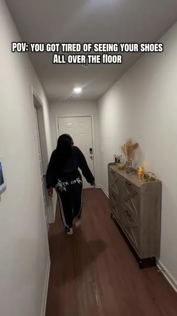 This is the perfect shoe cabinet to put in your hallway no more leaving shoes at the front door👟 #tiktokaffiliate #fypシ #homedecor #homeessentials #foryou 