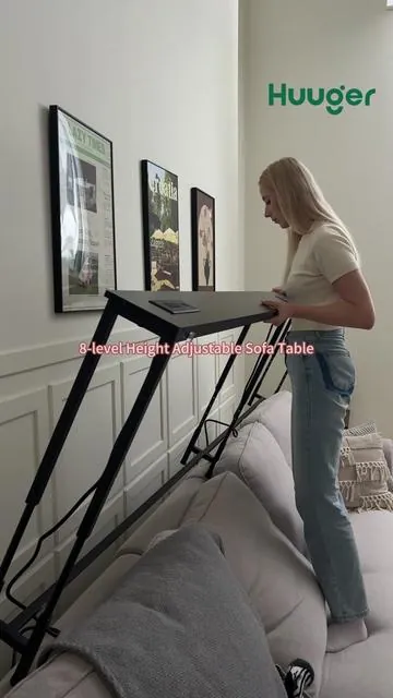 102.4 Inch Sofa Table with Outlets, 23.9’’-34.4’’ Height Adjustable Range#Huuger#Huugerhome#SUPERJARE#BehindCouchTable#SofaTableWithOutlets #LivingRoomHack #DIYHome #HeightAdjustable#HomeUpgrade#TikTokMadeMeBuyIt  #fyp 