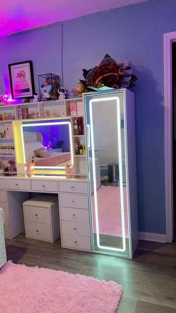FUSOU 2-in-1 Vanity Desk Live  #vanity #led #tiktokshopjumpstartsale #categoryspotlight #valentinesdaygift 
