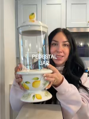 freaking cute! 🍋 @QVC, Inc #pedestaljar #lemondecor #springdecor #homedecor #kitchenfinds 