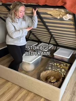 Replying to @eeneryelah it’s really such a great bed frame! #storagebed #bedframe #storage #storagehacks 