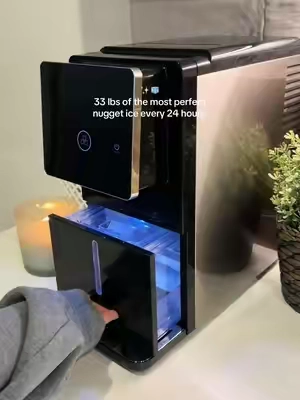 and now I don’t have to leave the house to get the best nugget ice! This self-dispensing ice maker is so quiet, compact and makes 33lb of chewable nugget ice every 24 hours. And it’s self-cleaning✨🙌@COWSAR #nuggetice #icemaker #icemachine #drinktok #kitchenessentials 