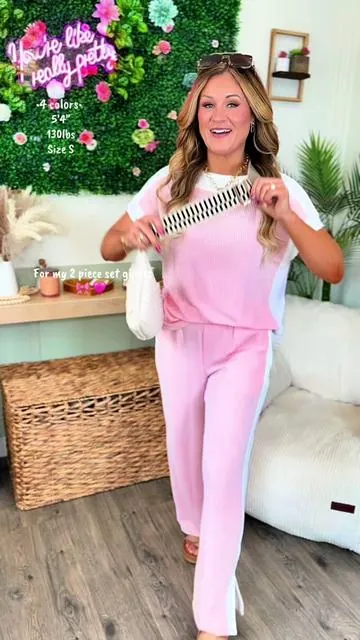 I love how girlie this two piece set is! It’s so comfy and absolutely adorable! I think this one is perfect for teachers!! @Fisoew Fashion  #twopieceset #matchingset #comfyset #teacherfit #affordablefashion 