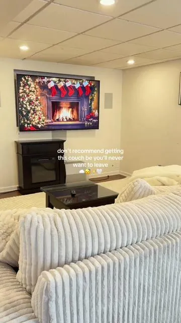 This is literally the coziest sofa ever created 😩☁️✨🤍🫶 #sofaminimalis #viralcouch #corduroysofa #homedecor #cozyhome