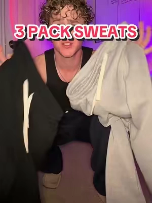 3 pack sweatpants #baggypants #mensclothing #sweatpants #pants #springfashion 