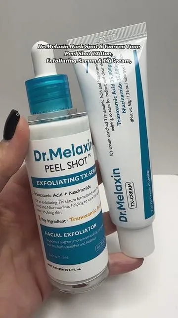 This duo here is a must for uneven skin @Dr.Melaxin Global #drmelaxin #drmelaxinpeelshot #perlshot #skincare #tiktokshopcreatorpicks 