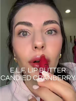 NEW e.l.f. glow reviver lip butter flavor— candied cranberry 🍒💕💋 It smells EDIBLE, the formula is a dream and the shade is soooo perfect🍒💋 Already ordered 3 more😅 @e.l.f. Cosmetics #elf #elfcosmetics #eyeslipface #lipbutter #tiktokshopcreatorpicks 
