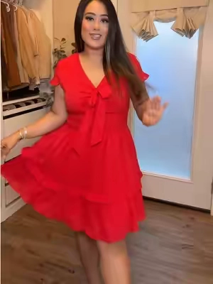 This bright red dress for spring and summer ❤️ #dress #springfashion #SummerFashion #outfitsinspo #outfit 