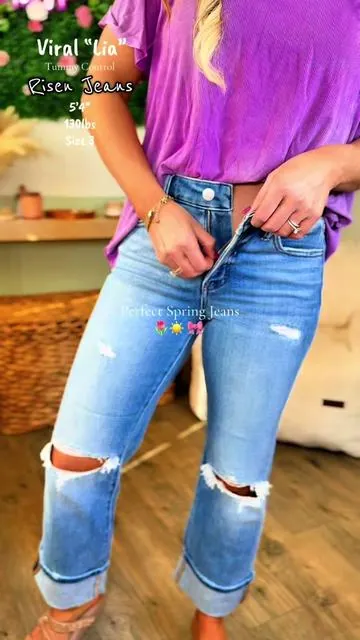 The viral “Lia” Risen jeans are restocked and already selling fast! These are such a flattering and comfortable jean! Perfect for spring! @Wild Oak Boutique  #risenjeans #tummycontroljeans #croppedjeans #viraljeans #jeans 