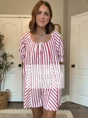 Cute, flowy, and comfy romper and outfit! Size down in this one. I'm wearing an XS.  #springoutfit #springoutfits #springfashion #outfitideas #cuteoutfits 