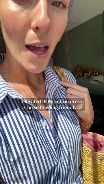 100% cotton and practically perfect in every way🤱 #breastfeeding #momoutfit #postpartumoutfits #cottondress #summerdress 