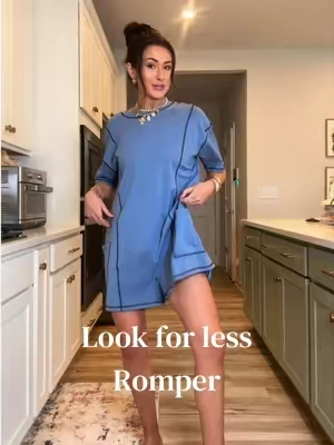 Comfy and cute! Do your true size bc it’s oversized already  #romper #outfit #outfitinspo #momoutfit #casualstyle 