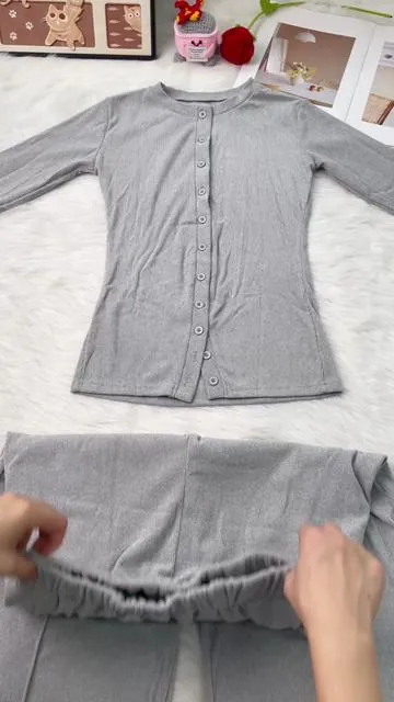 Comfortable top and pants set,perfect for daily wear! ☕️🧸 #outfit #ootd #fypシ #usa #tiktokshop 