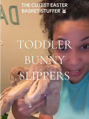 The cutest little Easter gift for toddlers 🐰 #toddlergiftideas #toddlermom #easterbasketstuffers #eastergiftsforkids #toddlerslippers 