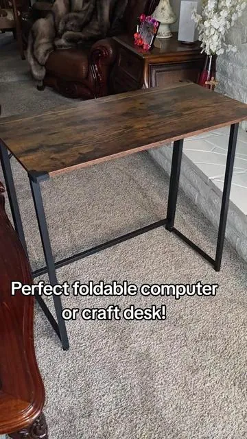 This desk comes 8n rustic brown, all white and all black. Folds up easilly so you can store it when youre not using it. Perfect for small spaces! #smallFoldableDesk #ComputerDeskCraftDesk #HomeOfficeDesk #RusticBrownDeskWhiteDeskBlackDesk #SmallSpaces