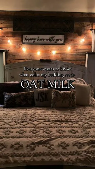 I have several colors in this & oat milk is my FAV! #bedsure #bedding #oatmilk #vintage #boho 