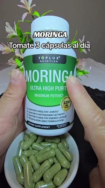 Moringa de toplux nutrition, es antioxidante, aporta energía, apoya la circulación, la vista, es antiiflamatorio, #moringa #topluxmoringacapsules #moringabenefits #supplements #tiktokshopspringglowup @Toplux Nutrition 