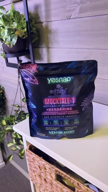 Yesnap MOCKTALE-1 Metabolic Support with Berberine & Akkermansia, Chormium, Cylon Cinamon, Apple Cider Vinegar - 30 Packets Lemon Mint Flavor Non-Alcoholic Cocktail | Powdered Supplement Drink Mix