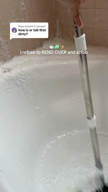 Replying to @jackie Honestly the best investment I’ve made 🤩 This saved my back 🫧🛁 #scrubbrush #sudsyscrubbing #asmrcleaning #floorcleaning #scrubbing 