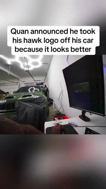 Quan announced he took his hawk logo off his car because it looks better #fypシ #tiktokshop #quan 