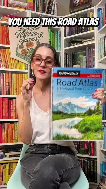 You don’t always have cell service on a road trip. This road atlas will get you where you’re going #greenish #maps #tomesandtextiles 
