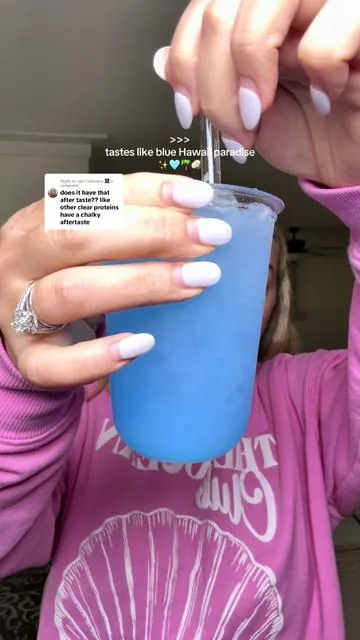Replying to @san francisco 🌉 for me it has a coconut aftertaste 🩵 #protein #clearprotein #tiktokshopspringglowup 