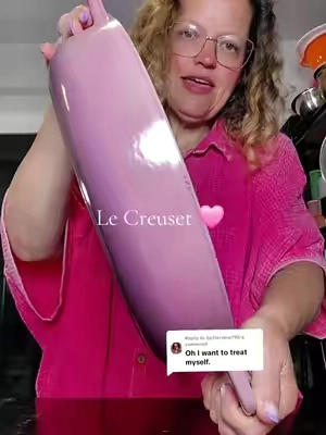 Replying to @betternow795 Obsessed is an understatement when it comes to this #lecreuset  pan 😍 #lecreusettiktok #cookware #kitchenware #qvc @QVC, Inc 