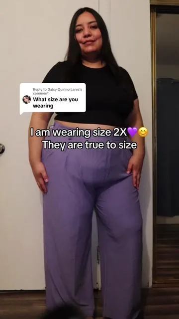 Replying to @Daisy Quirino Lares I love these pants I love wearing them 💜😊 Here is the size I am wearing💜 #plussizepants #workpants #pantsforwomen #Greenish #halara