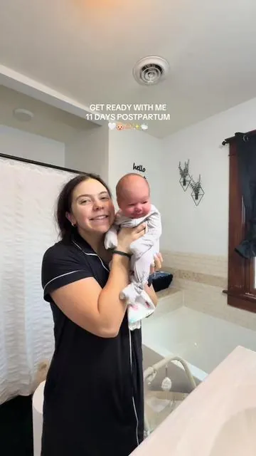 Still healing, still figuring it out, but starting to feel like me again… just a new version🤍  everyone say hello to August Dean🥹 #getreadywithme #postpartum #csectionmom #newborn #csectionrecovery 