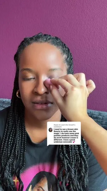 Replying to @Leah the Great1 Mind you she only has concealer and a tiny bit of blush. Next time I’ll do it in a different light & do a whole beat. 😭 #palladio #undereyeconcealer #makeup #woc #wocmakeup 