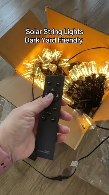 Remote and Rechargeable!!  Solar String Lights #solarlights #stringlights #rechargablestringlights #gardenlights #patio 