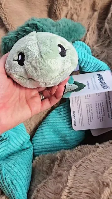 Weighted and warmable plushie! @QVC, Inc #plushie #heatingpad #seaturtle #qvc #easter 
