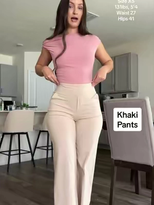 We love a khaki pant 🤌🏻 @G4Free Store  #g4free #springstatement #khakipants #dresspants #leggings 