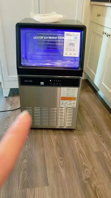 130 libras de hielo al día #icemaker #maquinadehielo #tiktokshopcreatorpicks #Greenish #Tiktoshopstockup  VEVOR Commercial Ice Maker Machine, 130Lbs/24H with 33Lbs Storage, 45 Cubes per Cycle, Stainless Steel Freestanding & Under Counter Ice Maker with LED Display & Self-Cleaning, for Home Bar Restaurant