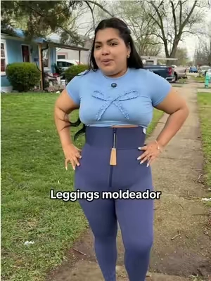 Quién dice que nosotras las rellenita no nos podemos poner unos Leggings de estos que te moldean, te levantan el glúteo y se te ve una cuerpo espectacular #tiktokshopaprilrestock #shapellx #leggings  #airslim @SHAPELLX 