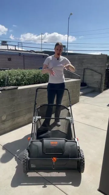 From messy to clean. #vevor #lawnsweeper #sweeper #yardworkmadeeasy #lawntok   