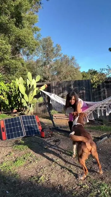 No outlet? No problem. 🔌✨ Taking my "office" to the hammock today with the ultimate portable power setup. Free energy from the sun and 100% vibes. Shop the Jackery sale in the link below! ✨🛒 #jackery300 #solarpanels #summer2026 #techtok #portablepower