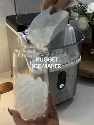 my drinks just hit different now… it makes that soft nugget ice and it’s actually so easy to use + quick 💁🏼‍♀️ 🧊 #nuggetice #homecafe #icedcoffee #tiktokshop #kitchenfinds 