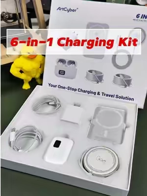 This 6 in 1 gift set comes with everything you need for your smart phone grab one for you or grab one for someone for a easy gift idea you can never go wrong with a new charger#tiktokshopblackfriday #chargingcables #phonecharger #wirelesscharger #giftidea
