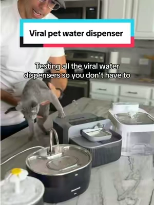 Why settle for dirty water when your pets should always get clean water?! #petwaterfountain #petwaterdispenser #petthings #catwaterfountain #catfountain 
