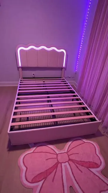 Cama con luz LED incluida , diferentes size y colores #paratiiiiiiiiiiiiiiiiiiiiiiiiiiiii #cama #camaconluzled #tiktokshop #teammariposa🦋 