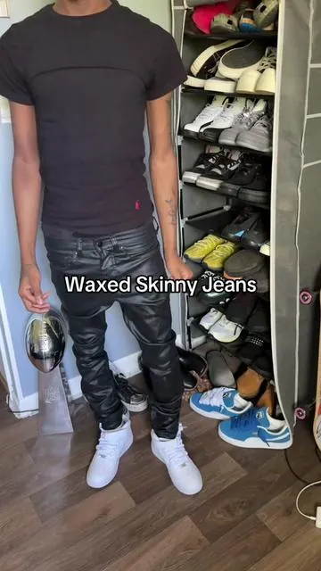 mnml Skinny Waxed Denim Black #fyp #fashion #skinnyjeans 